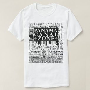 PCZ - Panamakanal-Zonen-Standorte im Schwarzen T-Shirt