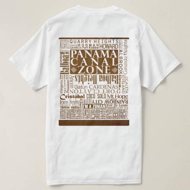 PCZ-Positionen auf altem Papier mit Grenzen T-Shirt (Design Rückseite)