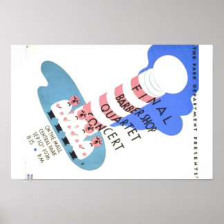 PD0052 Vintage Barber Shop Quartet Poster de Conce