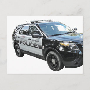 PD Police Law Enforcement Academy Grad Lights CUFF Postkarte