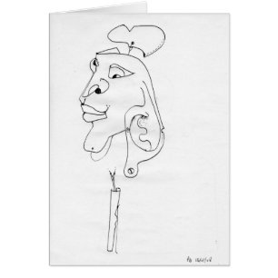 PDD Small Weak Drawing Surreal Portrait Mask Card