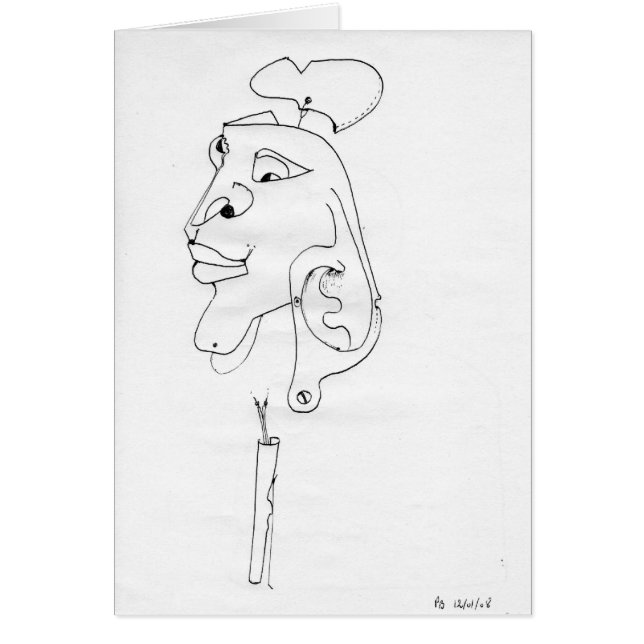 PDD Small Weak Drawing Surreal Portrait Mask Card (Vorne)