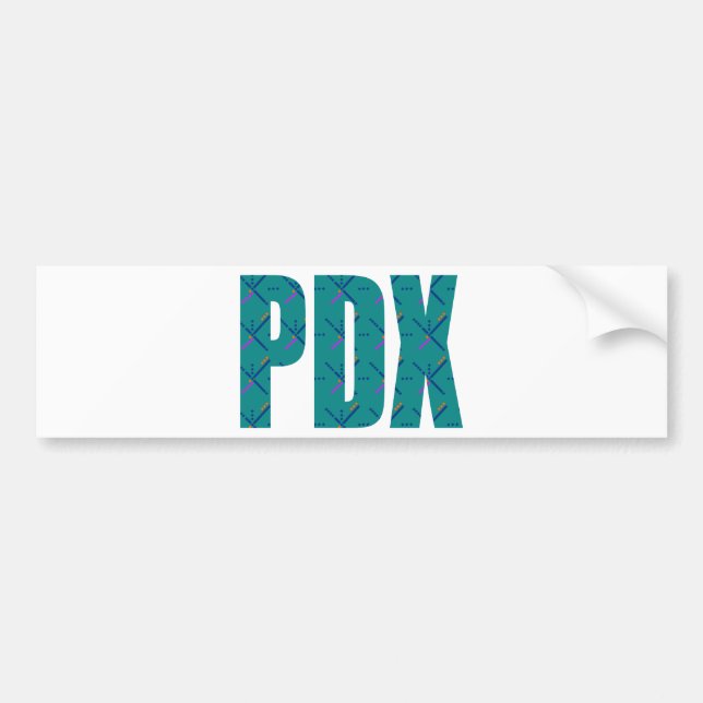 PDX beschriftet Portland-Flughafen-Teppich Autoaufkleber (Vorne)
