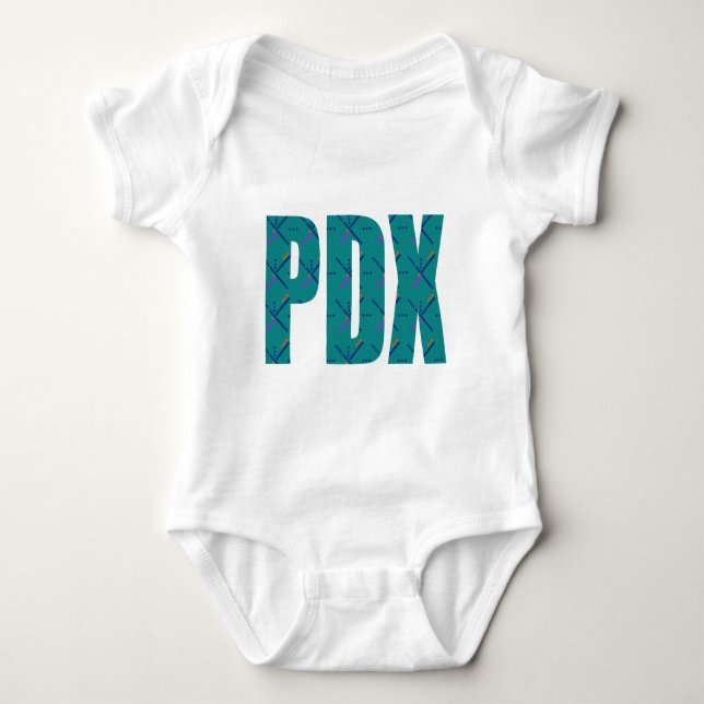PDX beschriftet Portland-Flughafen-Teppich Baby Strampler (Vorderseite)