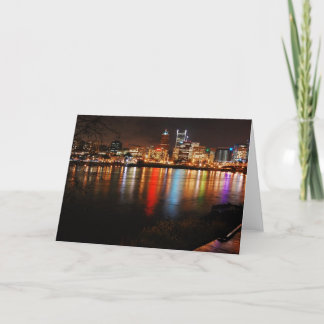 PDX City Skyline in der Nacht Karte