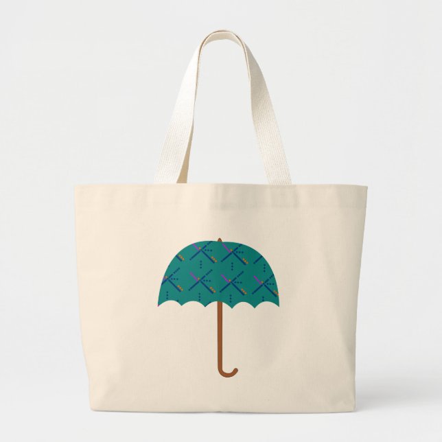 PDX Flughafen Carpet Umbrella Large Tote Bag Jumbo Stoffbeutel (Vorne)