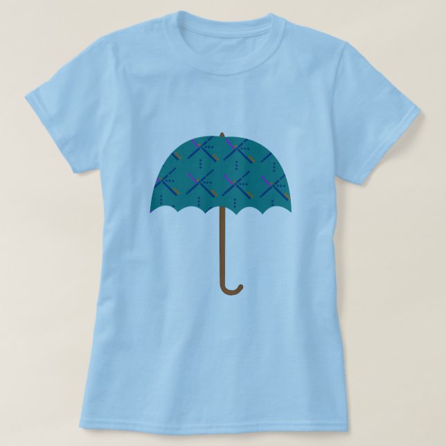 PDX Flughafen-Teppich-Regenschirm T-Shirt (Design vorne)
