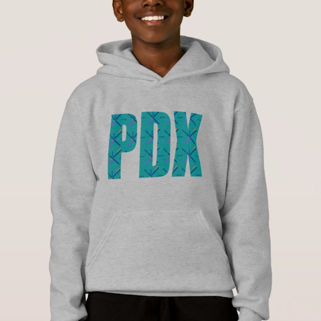 PDX Portland Airport Carpet Texte Sweatshirt (Devant)