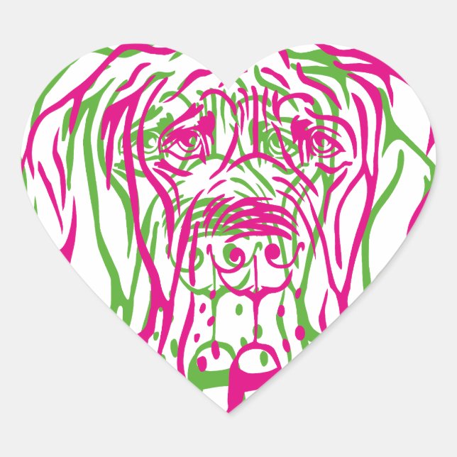 Pdychedelic-Großdane-Logo Herz-Aufkleber (Vorderseite)