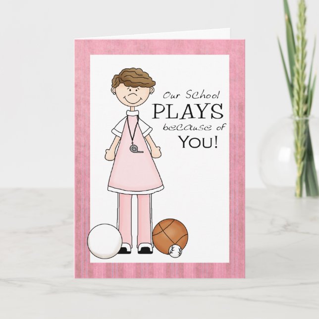 PE-Lehrerin Danke Karte (Vorderseite)