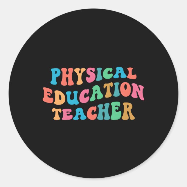 Pe Physical Bildung Teacher Groove Runder Aufkleber (Vorderseite)