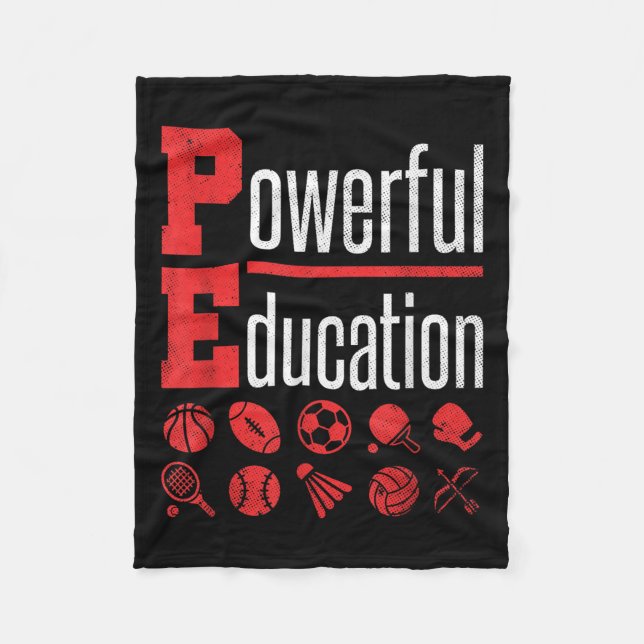 Pe Teacher Gym Physical Education School Motivatio Fleecedecke (Vorderseite)