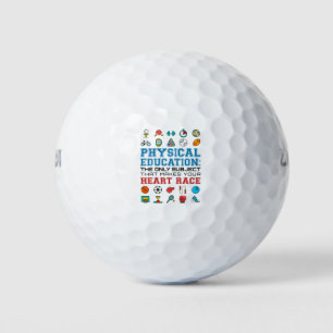 PE Teacher Phys Ed Gym Trainer Herzrennen Golfball
