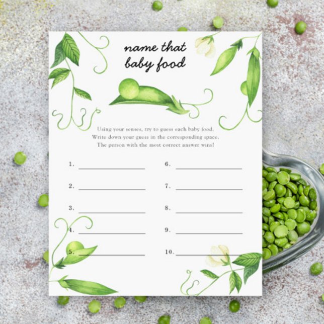 Pea baby shower - Name that baby Food (Von Creator hochgeladen)