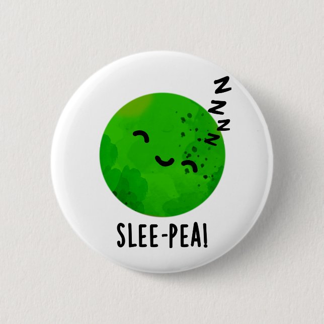Pea Funny Sleeping Pea Pun Button (Vorderseite)