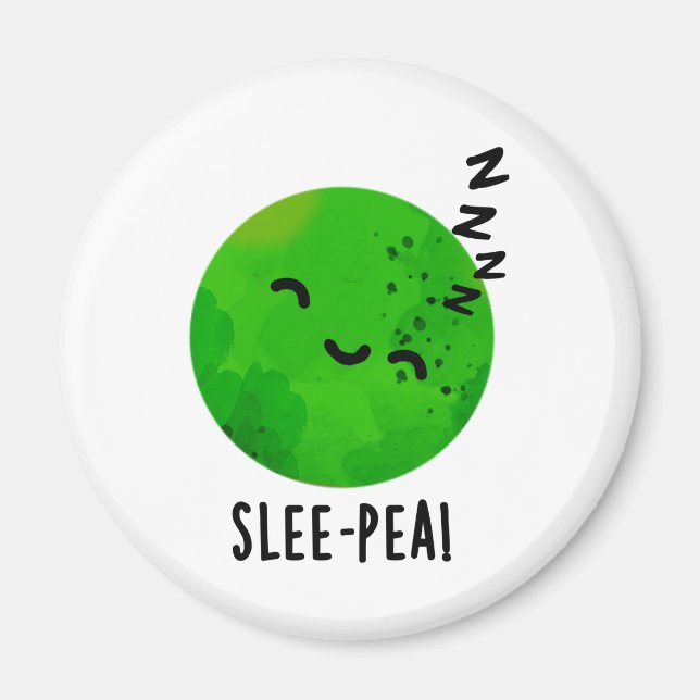Pea Funny Sleeping Pea Pun Magnet (Vorne)