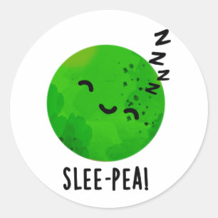 Pea Funny Sleeping Pea Pun Runder Aufkleber
