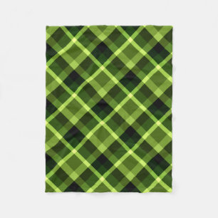 Pea Green Kariert Pattern Kleines Fleece Leder