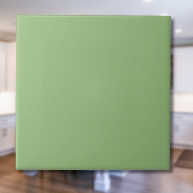 Pea Green Solid Color | Classic | elegant Fliese (Von Creator hochgeladen)