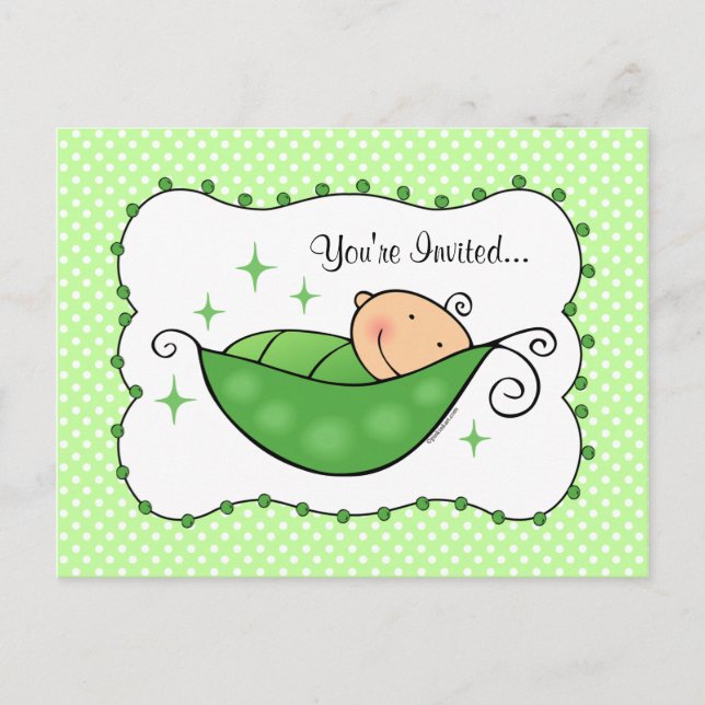 Pea in meiner Pod Baby-Dusche Postkarte (Vorderseite)