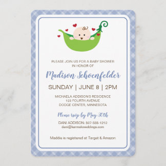 Pea in the Pod Baby Shower Invitation (Boy) Einladung