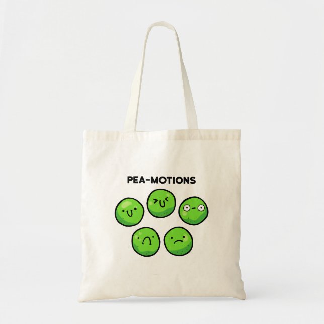 Pea-Motions Funny Gemüse Pun Tote Tasche (Vorne)