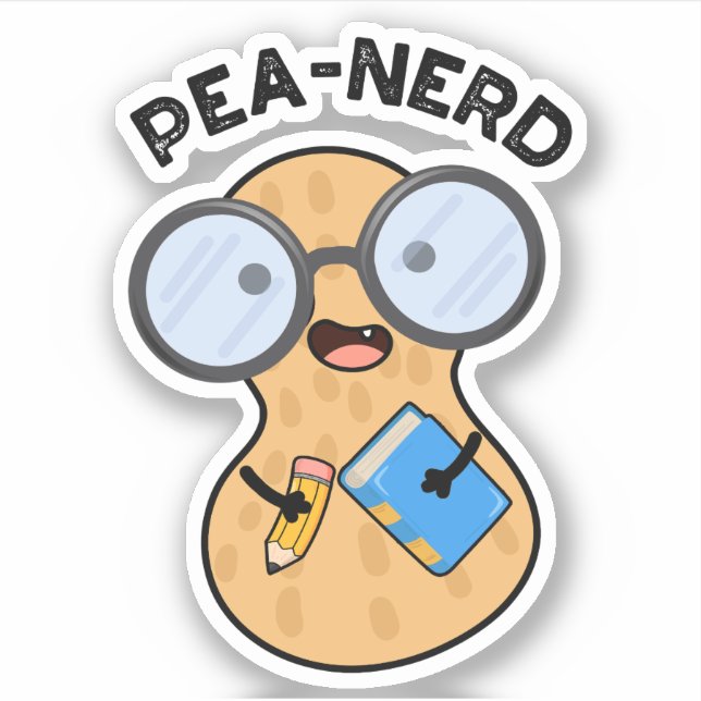 Pea-Nerd Funny Nerd Peanut Pub Aufkleber (Vorderseite)