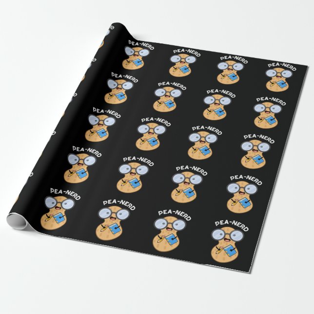 Pea-Nerd Funny Nerd Peanut Pun Dark BG Geschenkpapier (Ungerollt)