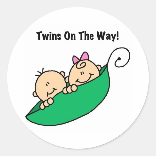 Pea Pod Twins auf dem Weg Runder Aufkleber (Vorderseite)