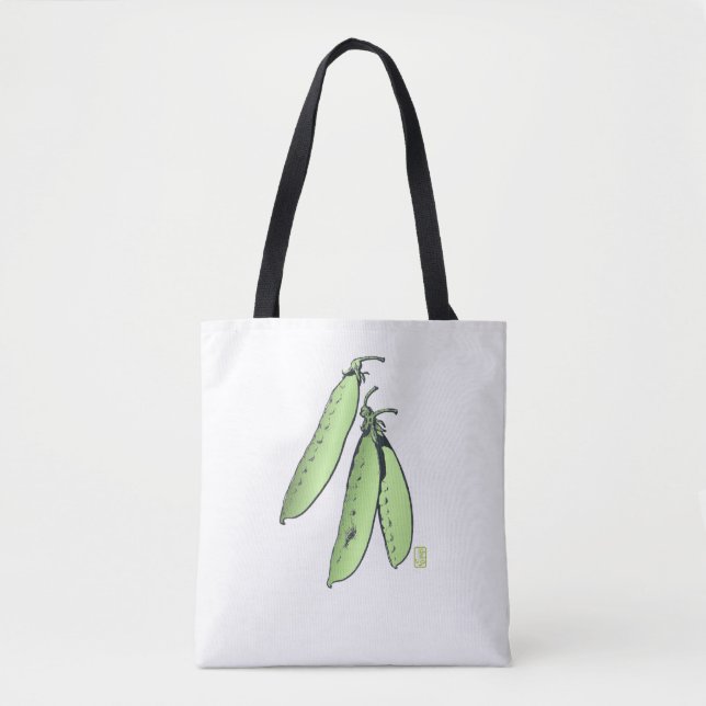 Pea Pods Sturdy Brushed Polyester Shoulder-Tasche Tasche (Vorderseite)
