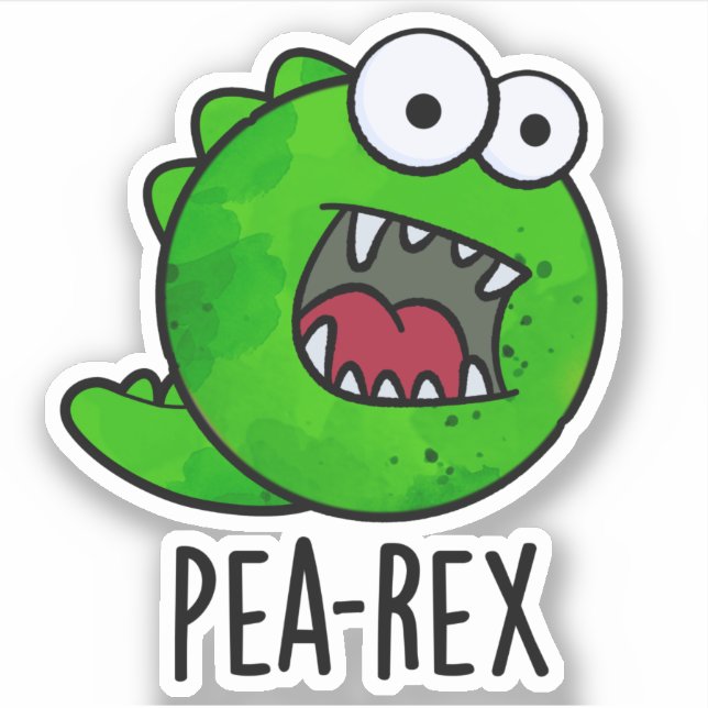 Pea Rex Funny Dinosaur Veggie TRex Pun Aufkleber (Vorderseite)