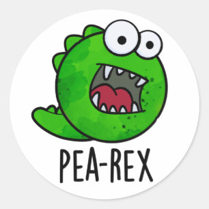 Pea Rex Funny Dinosaur Veggie TRex Pun Runder Aufkleber