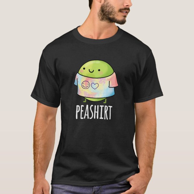 Pea Shirt Funny Veggie Pea TShirt Pun Dark BG (Vorderseite)