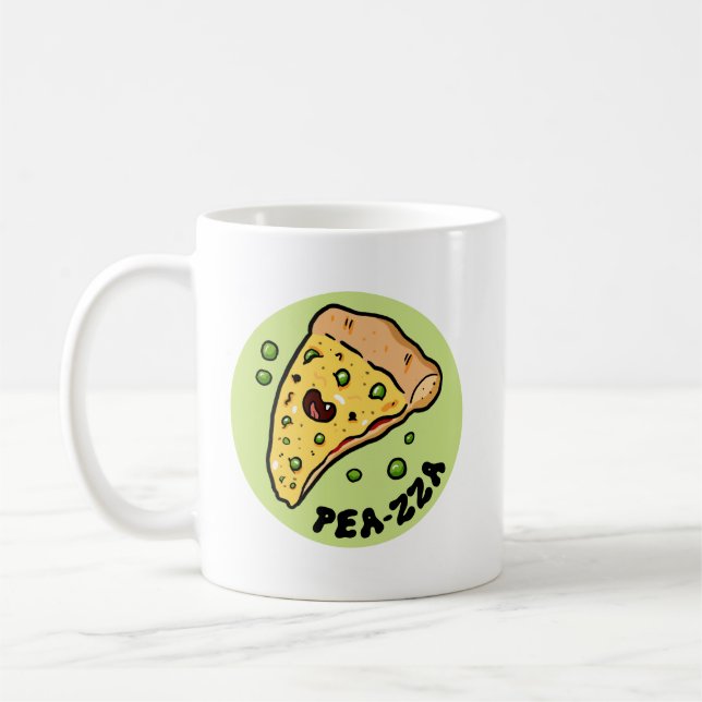 Pea-zza Niedlich Pizza Gemüse Pub Tasse (Links)