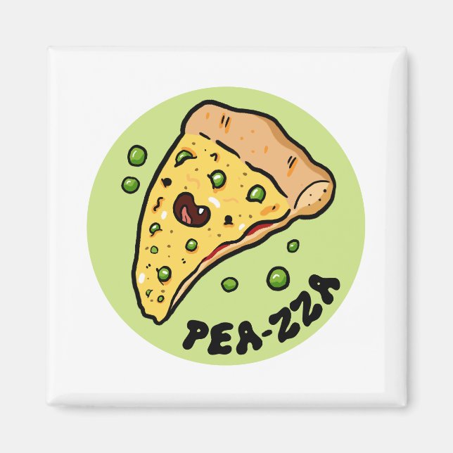 Pea-zza Niedlich Pizza Gemüsepun Magnet (Vorne)