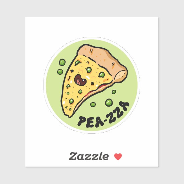 Pea-zza-Niedliche Pizza Gemüsegüpfelsticker Aufkleber (Blatt)