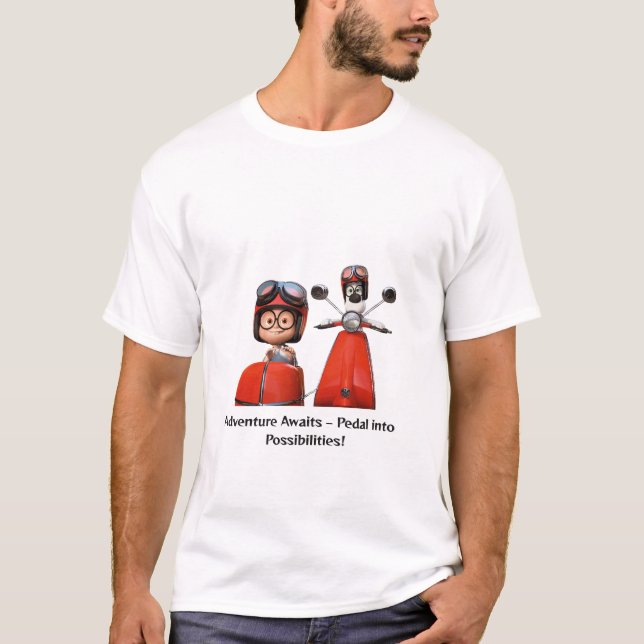 Peabody & Sherman Radfahren zur Schule - Spaß Adv T-Shirt (Vorderseite)