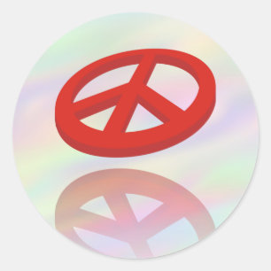 Peace 3D / Reflexion Farblicht Runder Aufkleber