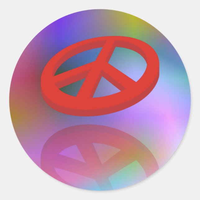Peace 3D / Reflexion | spiralfarben Runder Aufkleber (Vorderseite)