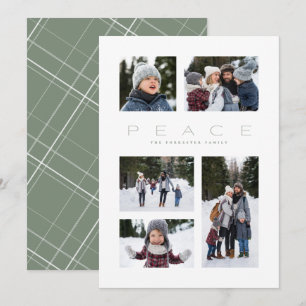 Peace 5 Foto Collage, schlicht grüne Weihnachten