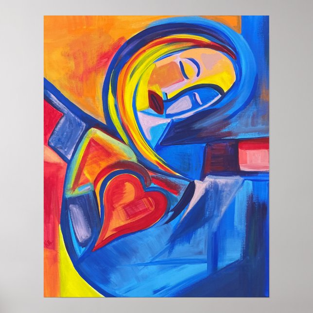"Peace" Abstrakt Art Portait Malerei Poster (Vorne)