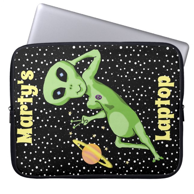 Peace Alien Laptop Case (Vorderseite)
