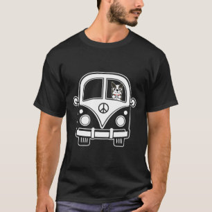 Peace Amp Liebe Funny Poodle im Hippie-Bus T-Shirt
