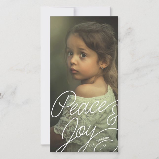 Peace and Joy Casual Script Photo (Vorderseite)