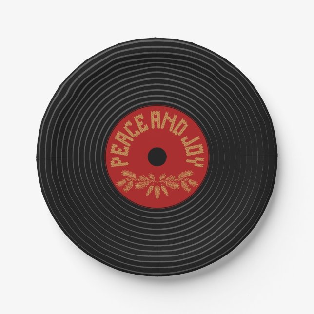Peace and joy vinylrecord design pappteller (Vorderseite)