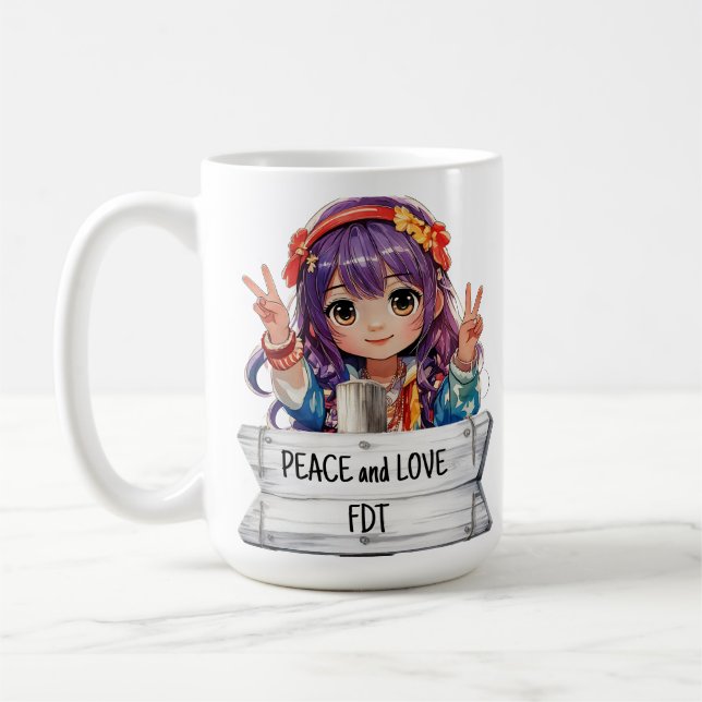 Peace and Love Anti Trump Merch Mug (Gauche)