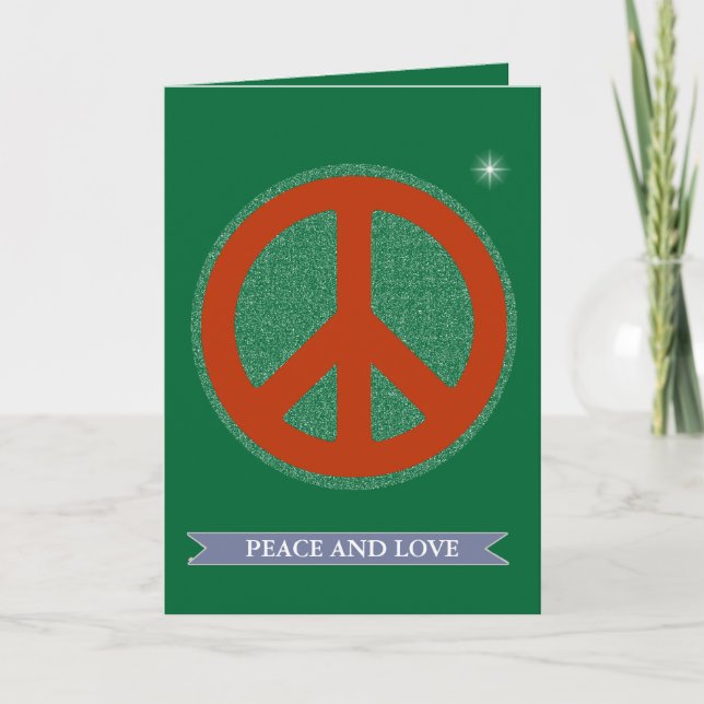 peace and love, cool wishes feiertagskarte (Vorderseite)