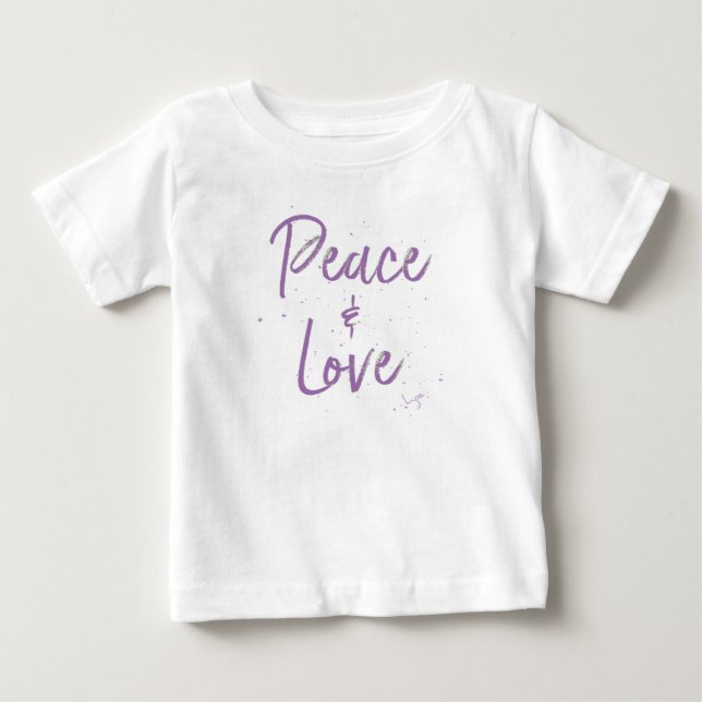 PEACE-and-Love-Purple Baby T-shirt (Vorderseite)
