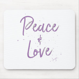 PEACE-and-Love-Purple Mousepad