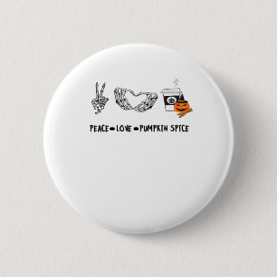 Peace and Pumpkin Gewürz, Halloween Skeletton-Klas Button